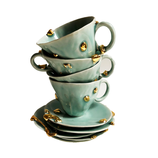 Alcaucil Teacup & Saucer in Celadon Common Things