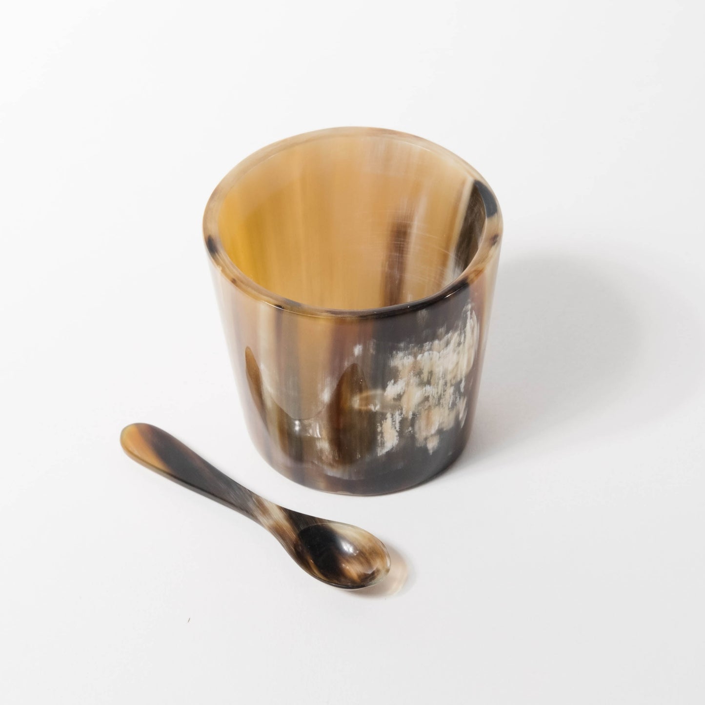 Cow Horn Mini Salt Cellar With Spoon Common Things