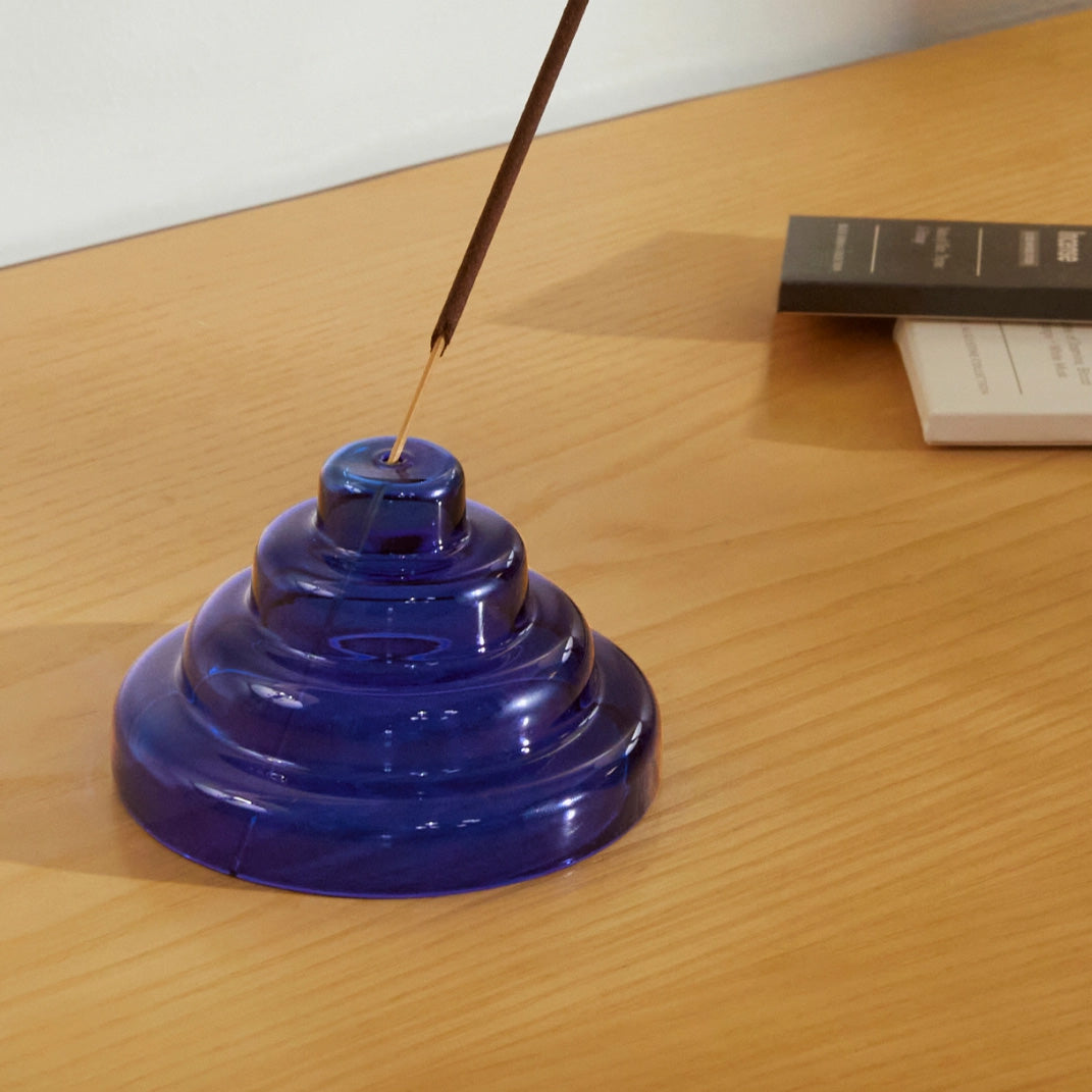 Cobalt Glass Meso Incense Holder