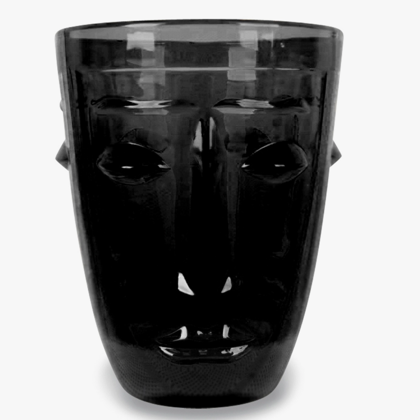 Black Glass Goblet Face Common Things