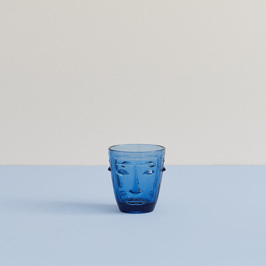 Blue Glass Goblet Face Common Things