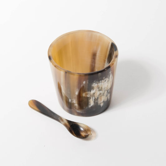 Cow Horn Mini Salt Cellar With Spoon Common Things